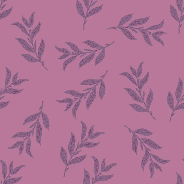 Случайные Листва Каракули Силуэты Бесшовные Ручной Работы Рисунок Розовые Фиолетовые — стоковый вектор