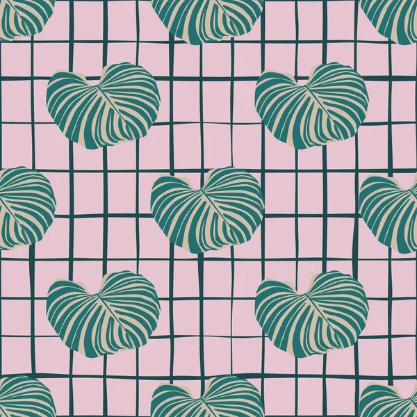 Зелений Тропічний Орнамент Чернечого Листя Безшовний Візерунок Рожевий Кумедний Фон — стоковий вектор