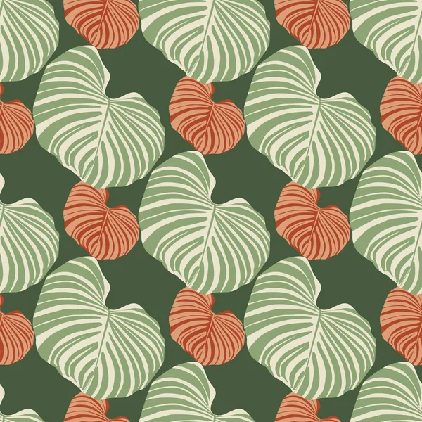 Modèle Sans Couture Palmier Naturel Avec Des Feuilles Monstère Tropicale — Image vectorielle