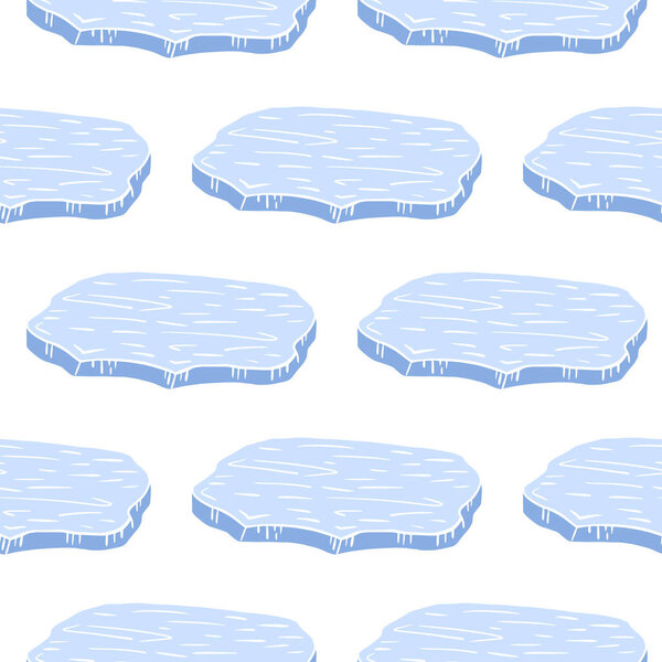 Изолированные силуэты льдины из голубой антарктики. Белый фон. Холодные зимние каракули. Предназначен для дизайна, текстильной печати, обертывания, обложки. Векторная иллюстрация