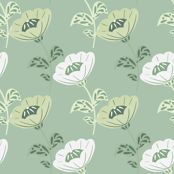Mode Nahtlose Muster Handgezeichnetem Stil Mit Blüten Vintage Blumen Formen — Stockvektor