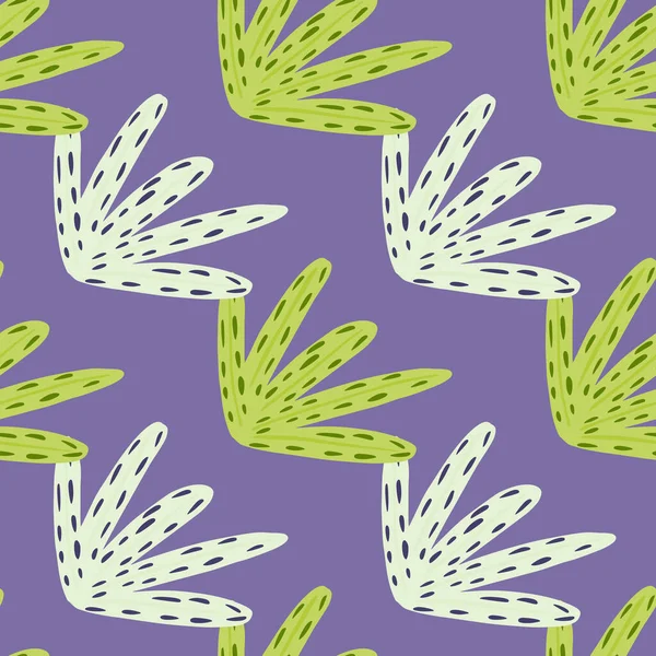 明亮的抽象无缝图案 灰色和绿色叶饰 紫色背景 面料设计 纺织品印花 包覆装饰背景 矢量说明 — 图库矢量图片