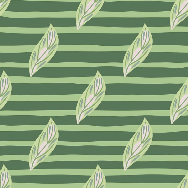 Пастельные Тоны Беззапечатанный Узор Очертаниями Листового Принта Зеленый Пастельный Полосатый — стоковый вектор