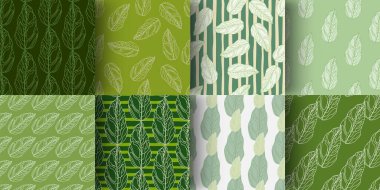 Organik çizgileri olan kusursuz karalama desenleri elementleri bırakır. Kumaş tasarımı, tekstil baskısı, ambalaj ve kapak için tasarlandı. Vektör illüstrasyonu.