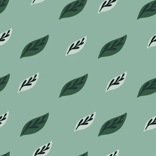 Patrón Botánico Sin Costuras Abstracto Con Estampado Siluetas Hojas Verdes — Vector de stock