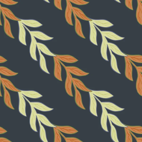 Naturaleza Decorativa Patrón Sin Costuras Con Ramas Color Naranja Hojas — Archivo Imágenes Vectoriales