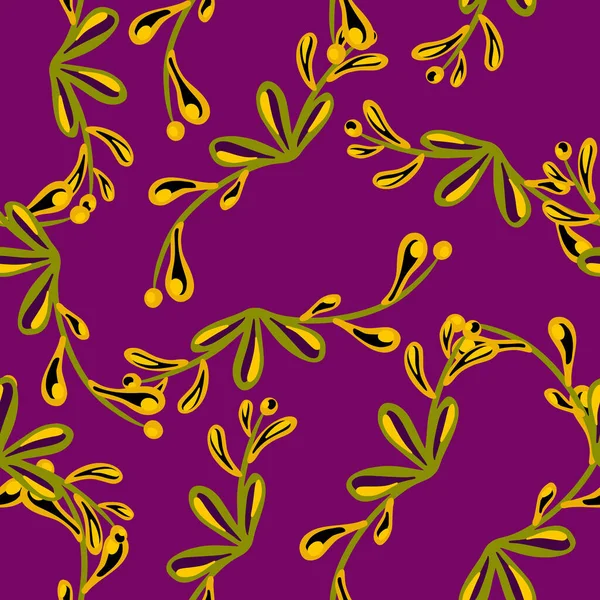 Modèle Abstrait Sans Couture Avec Des Silhouettes Branches Florales Aléatoires — Image vectorielle