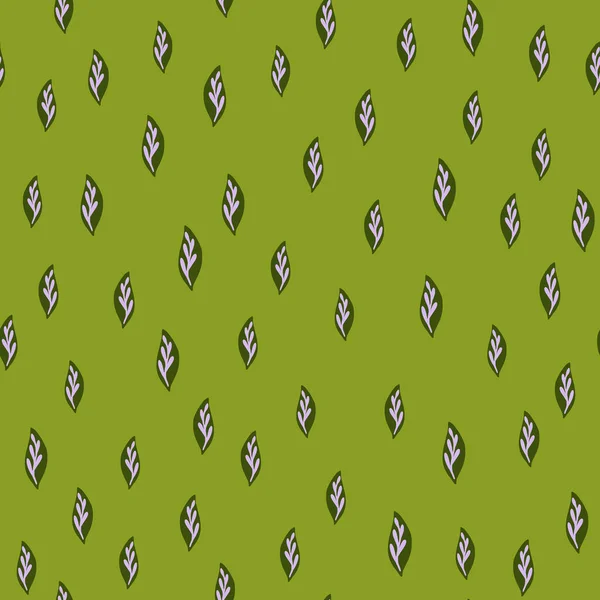 Botanik Nahtloses Muster Mit Kleinen Blättern Gartenschmuck Grüner Hintergrund Handgezeichnetes — Stockvektor