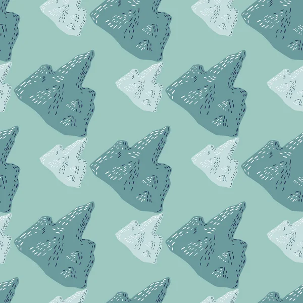 Геометрические Пастельные Тона Бесшовный Рисунок Айсберга Силуэты Зеленых Тонах Арктический — стоковый вектор