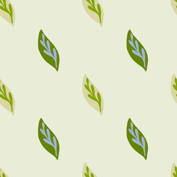 Estilo Minimalista Patrón Sin Costuras Con Simples Hojas Verdes Ornamento — Vector de stock