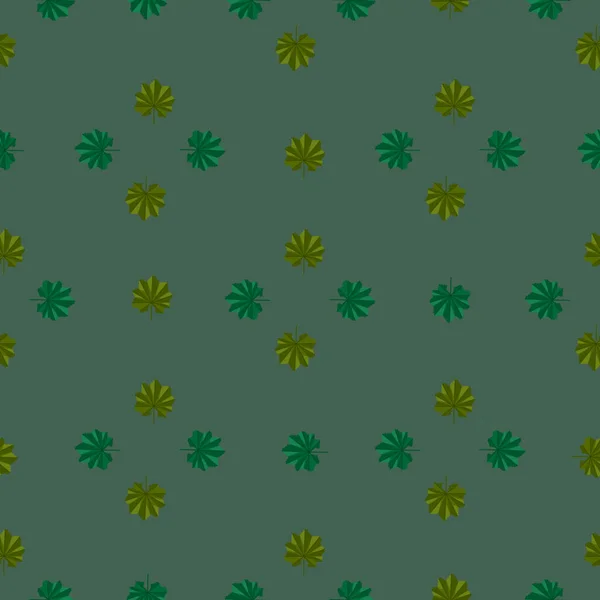 Γεωμετρικό Στυλ Χωρίς Ραφή Μοτίβο Πράσινες Εξωτικές Σιλουέτες Φύλλων Χλωμό — Διανυσματικό Αρχείο