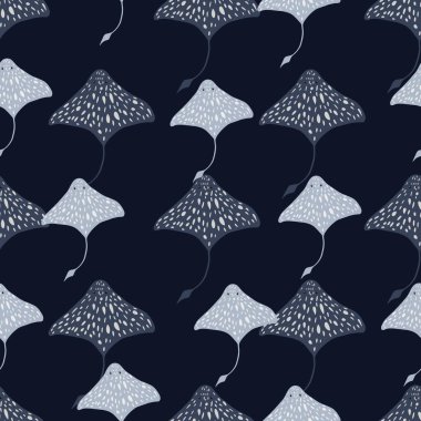 Dikdörtgen desenli, karalama mavisi vatozlu siluet izli. Siyah arka plan. Doğa arkaplanı. Kumaş tasarımı, tekstil baskısı, ambalaj ve kapak için tasarlandı. Vektör illüstrasyonu.