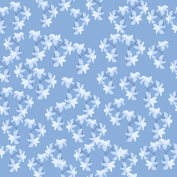 Doodle Αδιάλειπτη Μοτίβο Λίγο Hawaii Λουλούδι Σχήματα Εκτύπωσης Μπλε Φόντο — Διανυσματικό Αρχείο