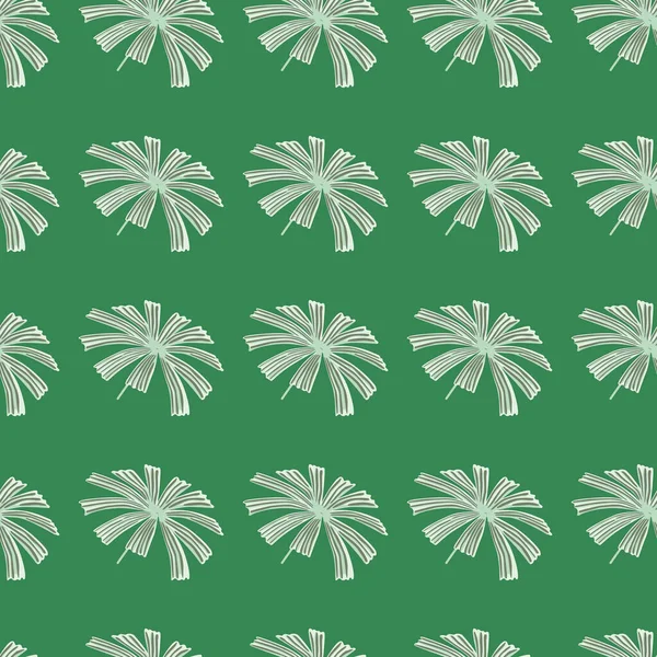 Gri Soyut Palmiye Yaprağı Süslemesi Pürüzsüz Desen Parlak Yeşil Arka — Stok Vektör