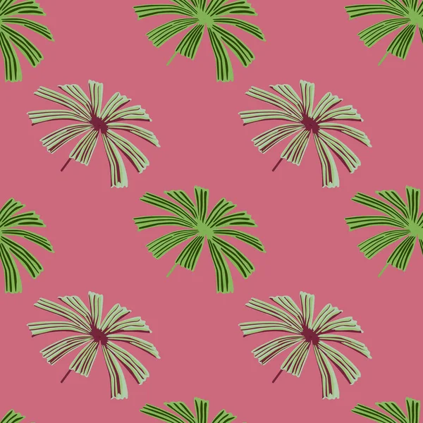 Motif Tropical Sans Couture Avec Des Feuilles Licuala Palmier Vert — Image vectorielle