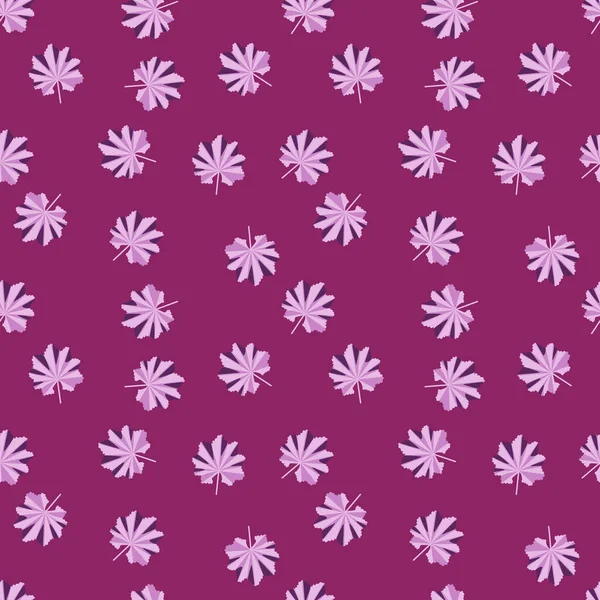 Random Poco Rosa Abstracta Hoja Selva Formas Siluetas Fondo Púrpura — Vector de stock