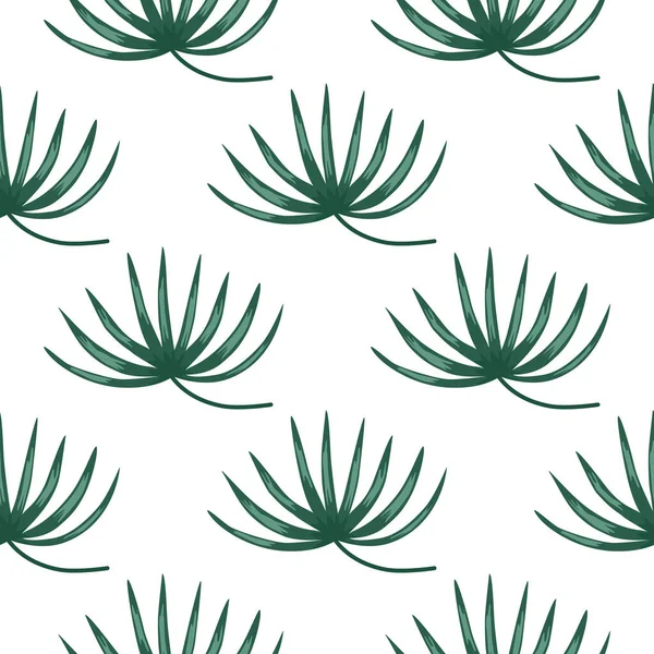 Decoratief Naadloos Doodle Patroon Met Abstract Groen Tropisch Bush Ornament — Stockvector