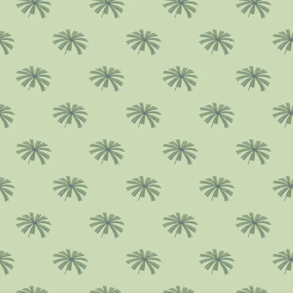 春天无缝图案与棕榈叶轮廓 绿色的粉刷背景 花环装饰 完美的面料设计 纺织品印花 矢量说明 — 图库矢量图片