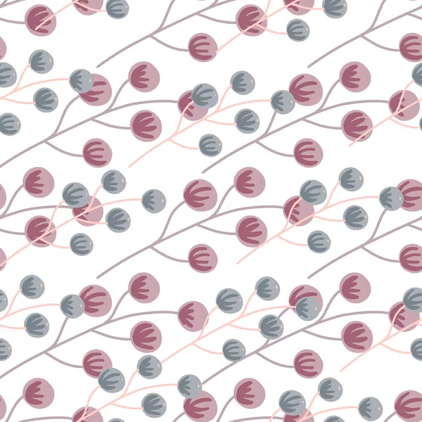 İzole edilmiş mor ve mavi böğürtlen şekilli klasik, dikişsiz desen. Beyaz arka plan. Yemek baskısı. Kumaş tasarımı, tekstil baskısı, ambalaj ve kapak için tasarlandı. Vektör illüstrasyonu.
