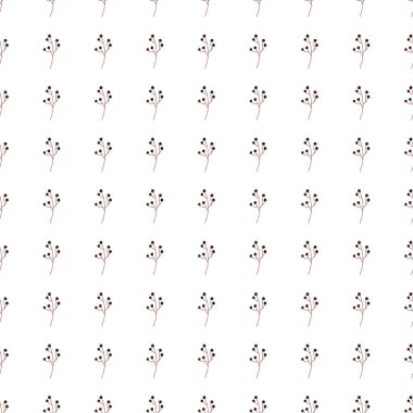 Yaratıcı botanik desenli, organik böğürtlen siluetleri. İzole edilmiş klasik karalama baskısı. Soyut stil. Kumaş tasarımı, tekstil baskısı, ambalaj, kapak için harika. Vektör illüstrasyonu.