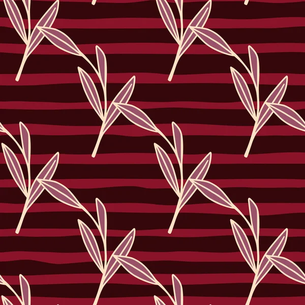 Scrapbook Motif Floral Sans Couture Avec Contour Rose Feuilles Branches — Image vectorielle