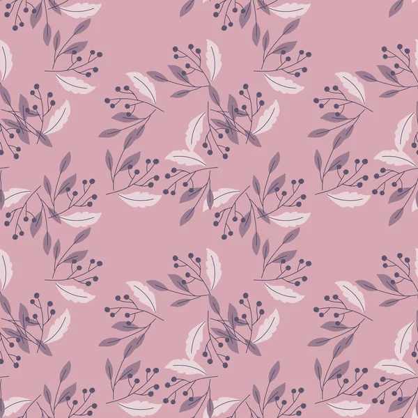 Klasik böğürtlen yaprağı desenli doğal dikişsiz patetrn. Leylak ve mor pastel renkler. Kumaş tasarımı, tekstil baskısı, ambalaj, kapak için harika. Vektör illüstrasyonu.
