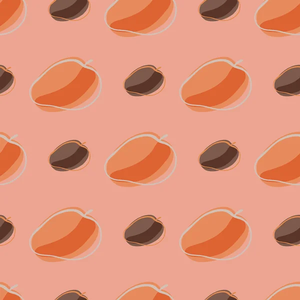 Motif Organique Sans Couture Avec Savoureux Ornement Pêche Abstrait Orange — Image vectorielle