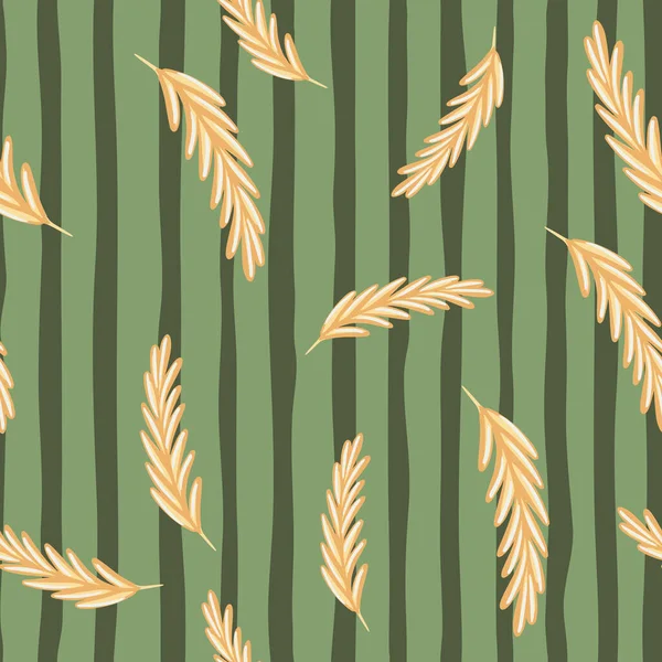 Beige Zufällige Ähre Aus Weizen Elemente Nahtlose Muster Doodle Stil — Stockvektor