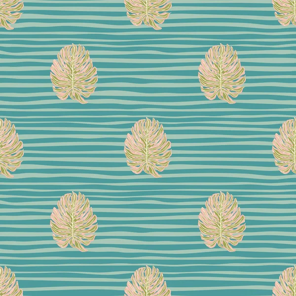 Rose Doodle Monstera Laisse Motif Sans Couture Dans Style Tropique — Image vectorielle