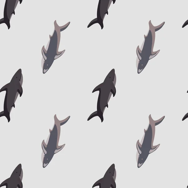 Scrapbook Padrão Marinho Sem Costura Com Silhuetas Tubarão Estilo Simples —  Vetores de Stock
