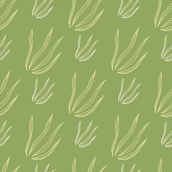 Дудл Травы Беспрепятственный Шаблон Природа Ботанические Обои Декоративный Орнамент Дизайн — стоковый вектор