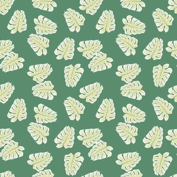 Светло Зеленые Листья Чудовища Имеют Безморщинистый Рисунок Отпечаток Ботаники Декоративный — стоковый вектор