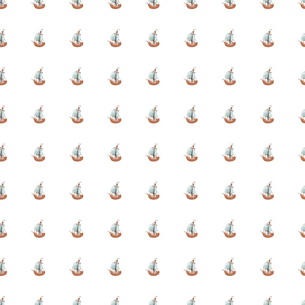 Ізольований Безшовний Візерунок Маленькими Елементами Корабля Вітрильника Білий Фон Простий — стоковий вектор