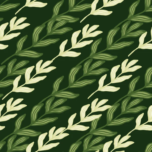 Schöner Abstrakter Waldzweig Mit Blättern Mit Nahtlosem Muster Vintage Laubkulisse — Stockvektor