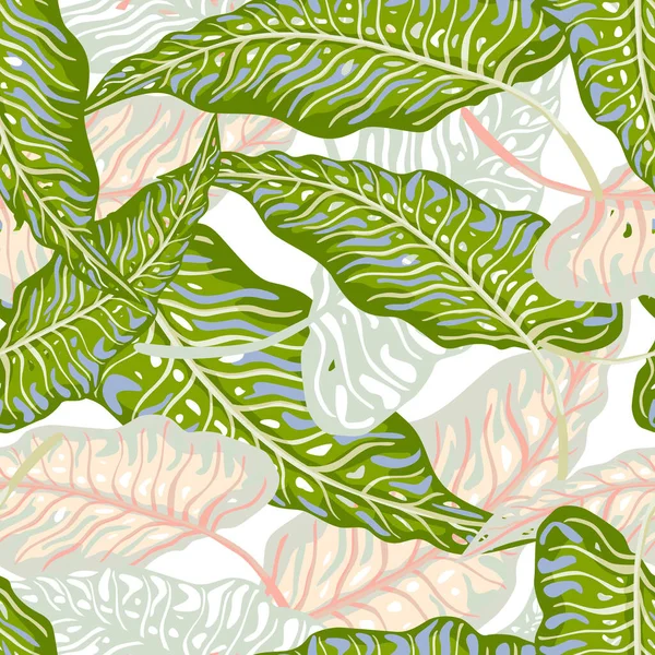 Tropische Palmenblätter Mit Nahtlosem Muster Dschungel Hinterlässt Botanische Tapeten Laubkulisse — Stockvektor