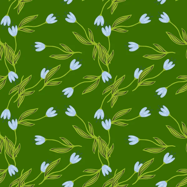 Летний Цветок Тюльпана Бесшовный Узор Зеленом Фоне Декоративные Обои Цветочные — стоковый вектор