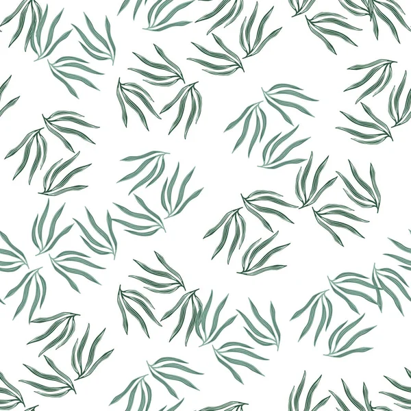 Verano Hojas Tropicales Patrón Sin Semblante Hoja Tropical Abstracta Aislada — Vector de stock