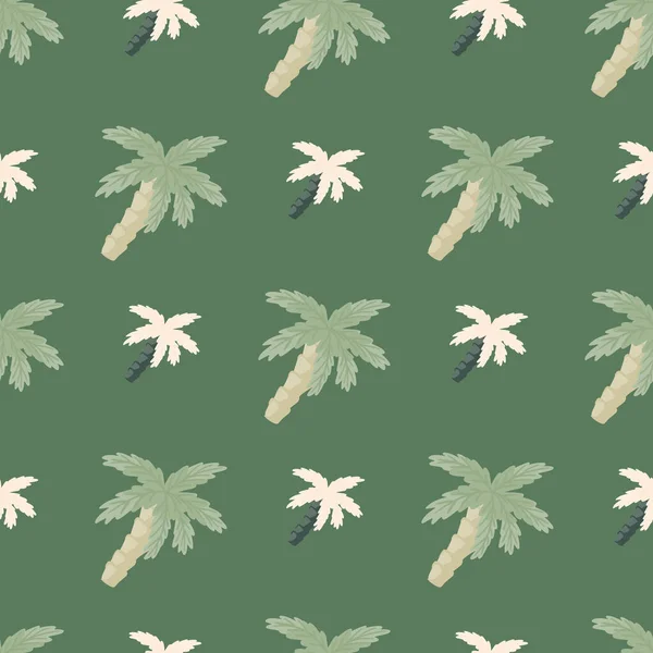 Парадиз Природы Простым Узором Кокосовой Пальмы Зеленые Бледные Цвета Предназначен — стоковый вектор