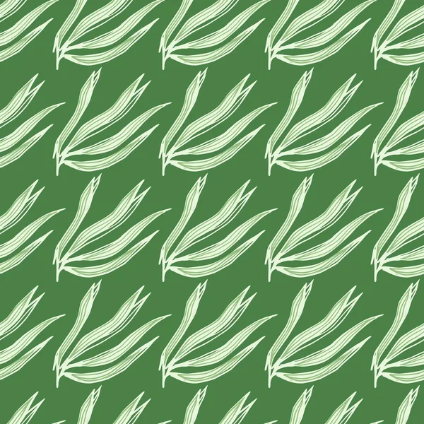 老式绿色海藻无缝图案 海洋植物壁纸 水下树叶背景 面料设计 纺织品印花 矢量说明 — 图库矢量图片