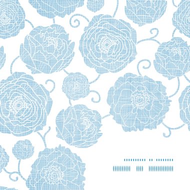 Mavi Tekstil Şakayık çiçekleri çerçeve köşe desen arka plan