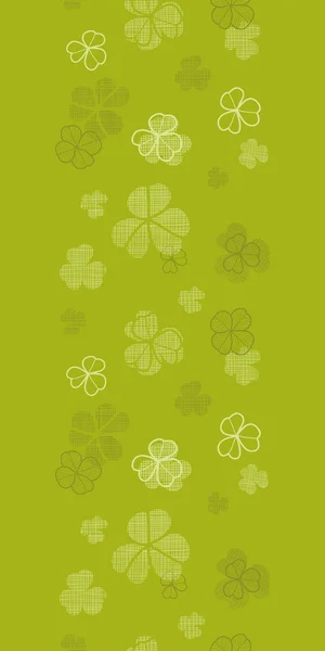Green clover textile texture horizontal border seamless pattern background — Stock Vector