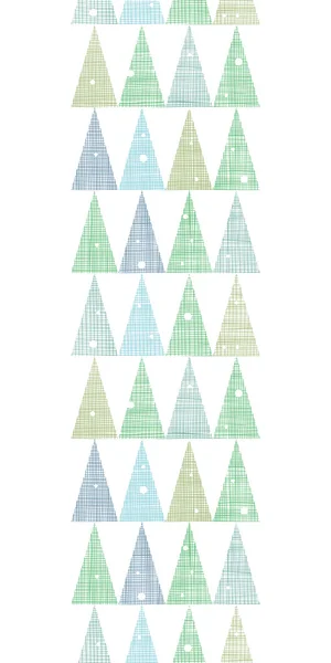 抽象圣诞树木森林中雪垂直边框无缝图案背景 — 图库矢量图片
