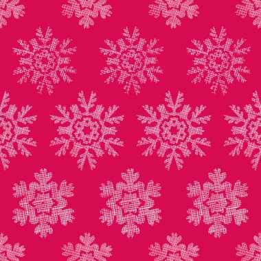 Kırmızı dantel Noel kar taneleri geometrik Tekstil doku Dikişsiz desen arka plan