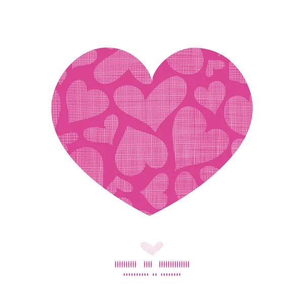 Corazón de encaje rosa textura textil corazón marco patrón fondo — Archivo Imágenes Vectoriales