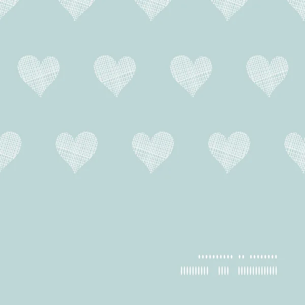 Encaje blanco corazones textura textil marco horizontal sin costuras patrón fondo — Vector de stock