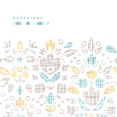 Vintage süs Lale Tekstil yatay çerçeve Dikişsiz desen arka plan