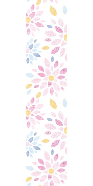 Astratto tessile fiori colorati bordo verticale senza cuciture modello di sfondo — Vettoriale Stock