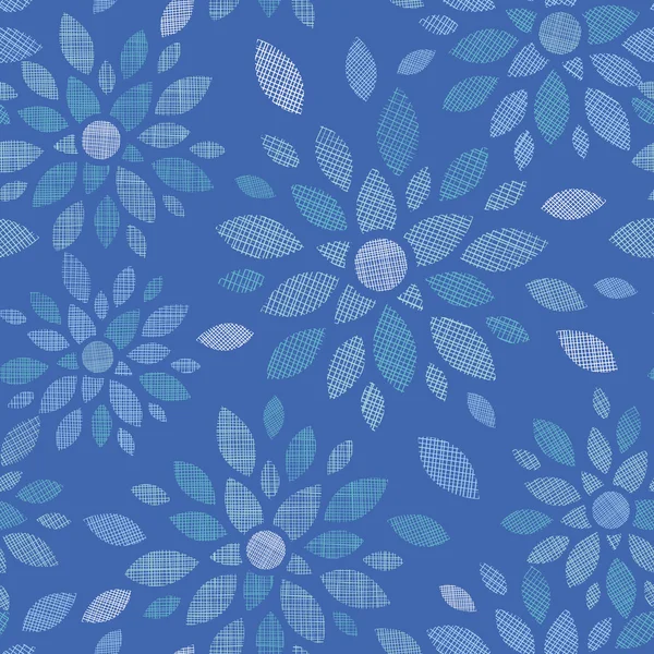 Blaue Textil-Pfingstrose Blumen nahtlose Muster Hintergrund — Stockvektor