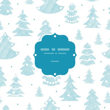 Mavi Noel ağaçlarının silhouettes Tekstil çerçeve Dikişsiz desen arka plan dekore edilmiştir.