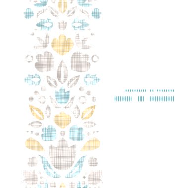 Vintage süs Lale Tekstil dikey kenarlık Dikişsiz desen arka plan